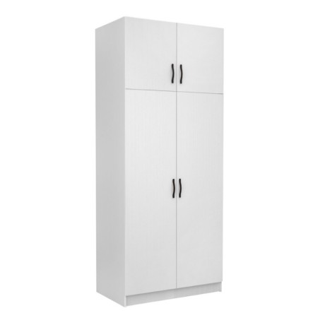 Victoria Megapap  two doors melamine wardrobe with cabinet in white color 100x60x240cm.