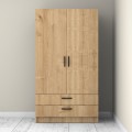Victoria Megapap two doors melamine wardrobe with drawers  in oak color 100x60x181cm.