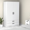 Victoria Megapap two doors melamine wardrobe with drawers  in white color 100x60x181cm.