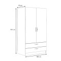 Victoria Megapap two doors melamine wardrobe with drawers  in white color 100x60x181cm.