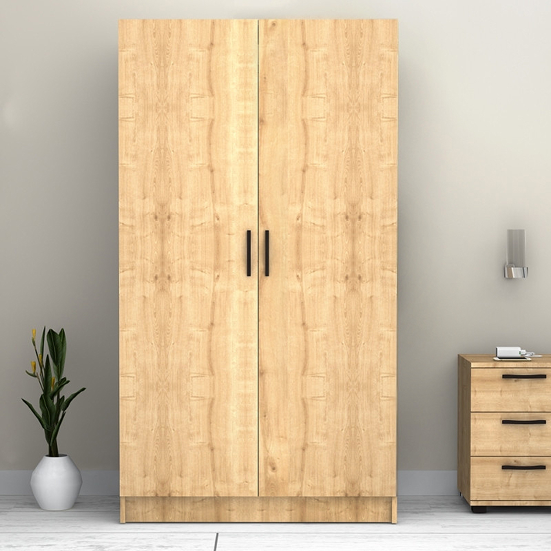 Victoria Megapap two doors melamine wardrobe in oak color 100x60x181cm.