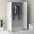 Victoria Megapap two doors melamine wardrobe in white color 100x60x181cm.