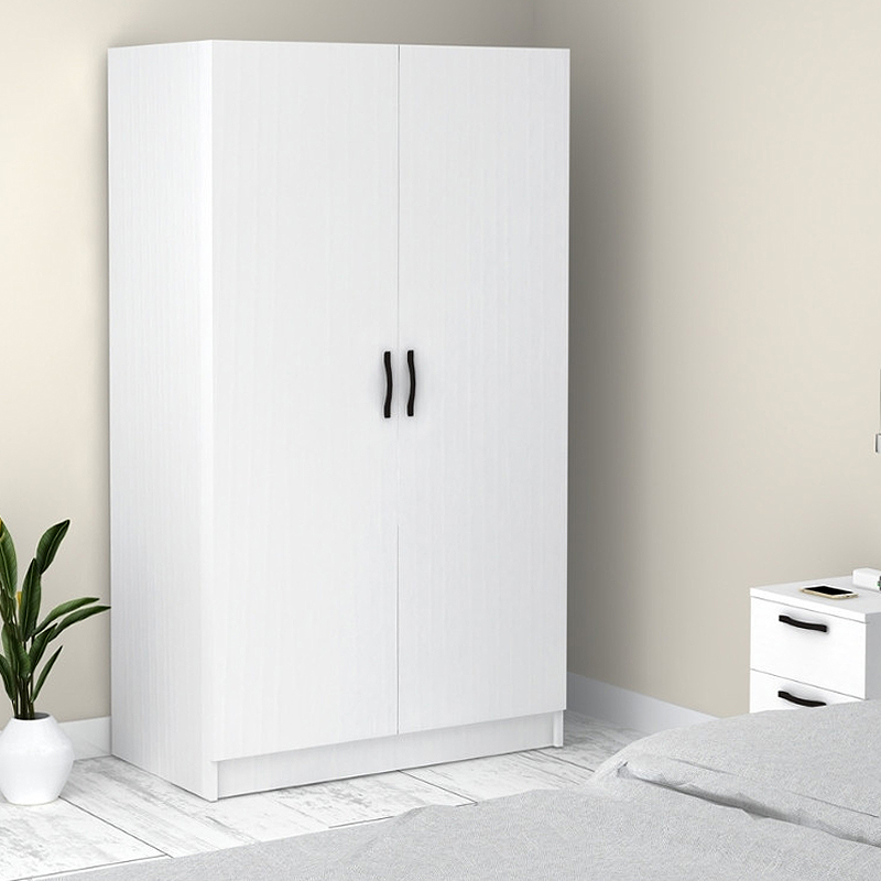 Victoria Megapap two doors melamine wardrobe in white color 100x60x181cm.