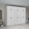 Victoria Megapap six doors melamine wardrobe with cabinet in white color 300x60x240cm.