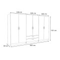 Victoria Megapap six doors melamine wardrobe in walnut color 300x60x181cm.