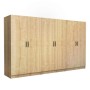 Victoria Megapap six doors melamine wardrobe in oak color 300x60x181cm.