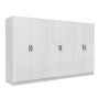 Victoria Megapap six doors melamine wardrobe in white color 300x60x181cm.