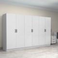 Victoria Megapap six doors melamine wardrobe in white color 300x60x181cm.