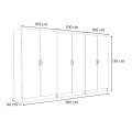 Victoria Megapap six doors melamine wardrobe in white color 300x60x181cm.