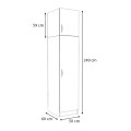 Victoria Megapap single door melamine wardrobe with cabinet in walnut color 50x60x240cm.