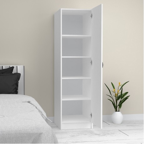 Victoria Megapap melamine wardrobe in white color 50x60x181cm.