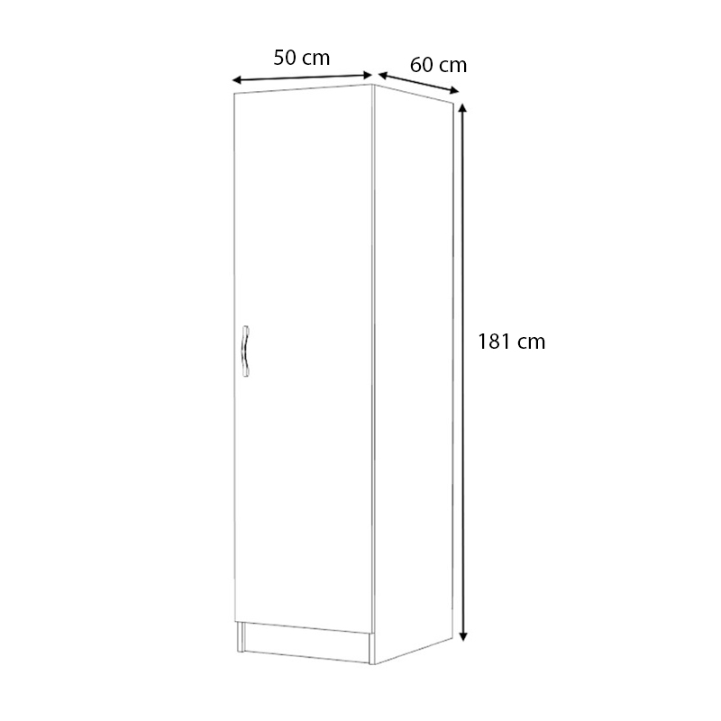 Victoria Megapap melamine wardrobe in white color 50x60x181cm.