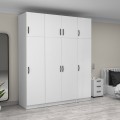 Victoria Megapap four doors melamine wardrobe with cabinet in white color 200x60x240cm.