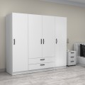 Victoria Megapap four doors melamine wardrobe in white color 200x60x181cm.