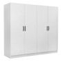 Victoria Megapap four doors melamine wardrobe in white color 200x60x181cm.