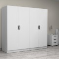 Victoria Megapap four doors melamine wardrobe in white color 200x60x181cm.