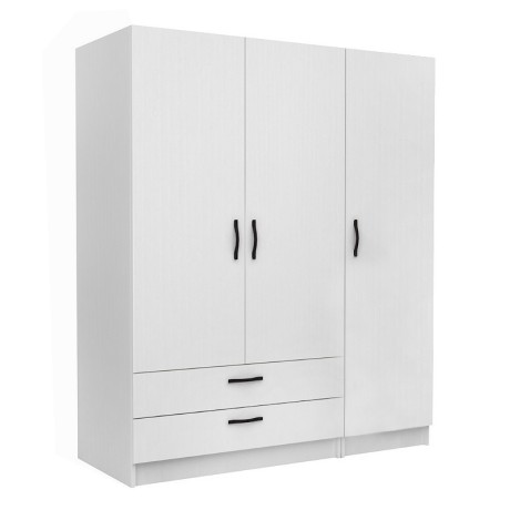 Victoria Megapap three doors melamine wardrobe in white color 150x60x181cm.
