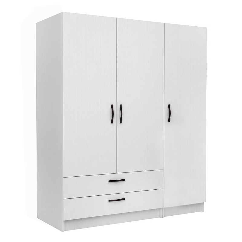 Victoria Megapap three doors melamine wardrobe in white color 150x60x181cm.