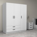 Victoria Megapap three doors melamine wardrobe in white color 150x60x181cm.