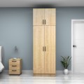 Vivian Megapap  two doors melamine wardrobe with cabinet in oak color 80x51.8x240cm.