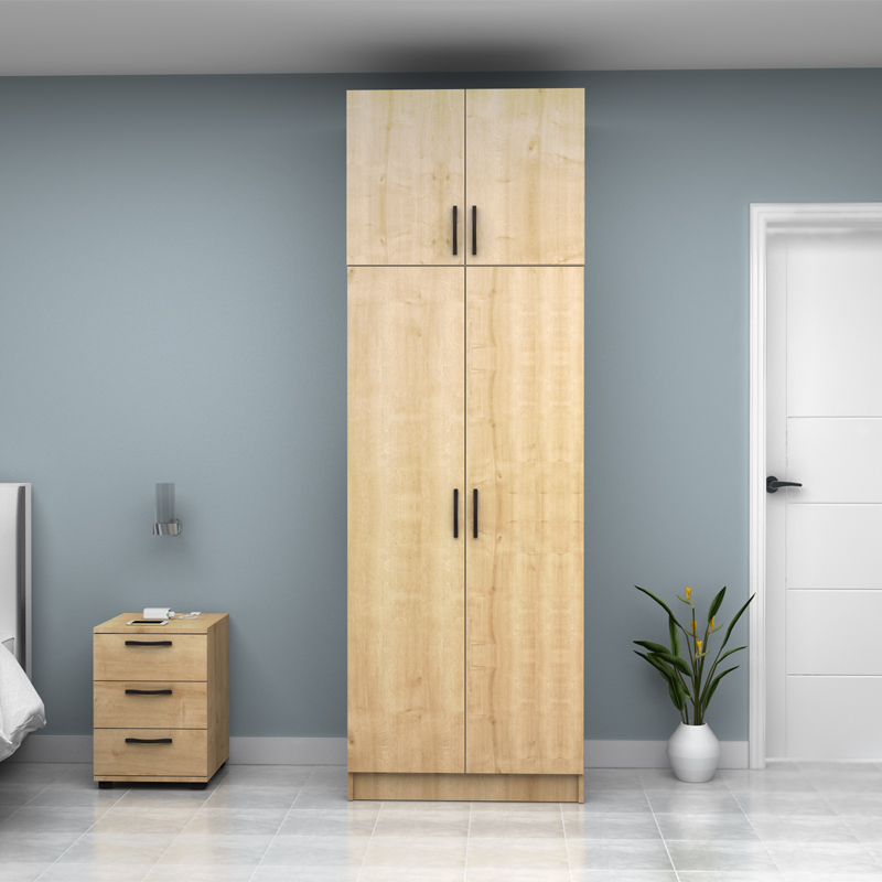 Vivian Megapap  two doors melamine wardrobe with cabinet in oak color 80x51.8x240cm.