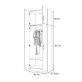 Vivian Megapap  two doors melamine wardrobe with cabinet in oak color 80x51.8x240cm.