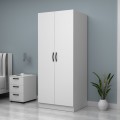 Vivian Megapap two doors melamine wardrobe in white color 80x51,8x181cm.