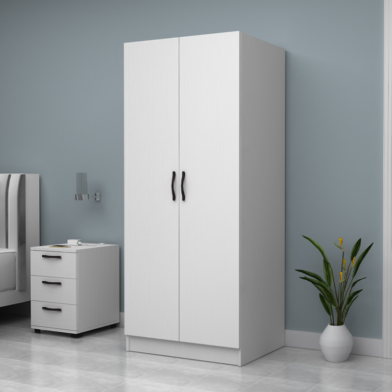 Vivian Megapap two doors melamine wardrobe in white color 80x51,8x181cm.