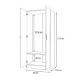 Vivian Megapap two doors melamine wardrobe in white color 80x51,8x181cm.