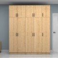 Vivian Megapap  five doors melamine wardrobe with cabinet in oak color 200x51.8x240cm.