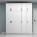 Vivian Megapap  five doors melamine wardrobe with cabinet in white color 200x51.8x240cm.