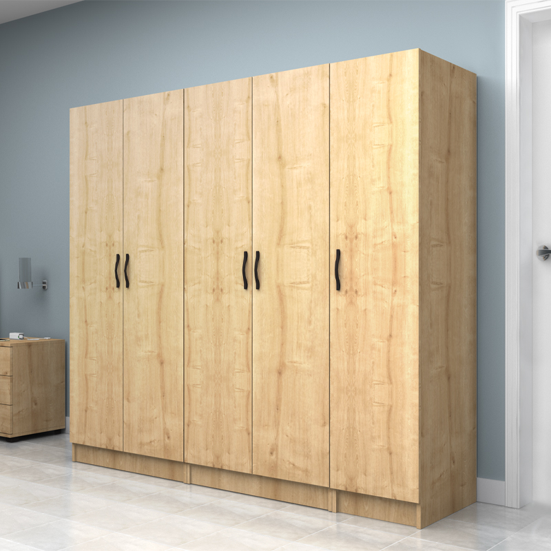 Vivian Megapap  five doors melamine wardrobe in oak color 200x51.8x181cm.