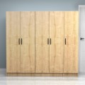 Vivian Megapap  five doors melamine wardrobe in oak color 200x51.8x181cm.