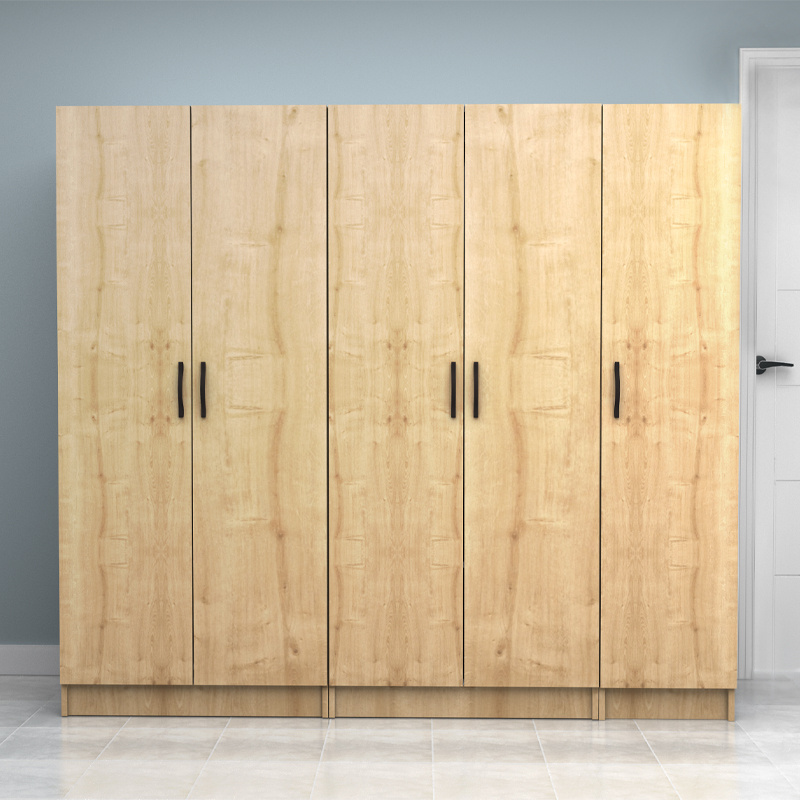 Vivian Megapap  five doors melamine wardrobe in oak color 200x51.8x181cm.