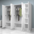 Vivian Megapap  five doors melamine wardrobe in white color 200x51.8x181cm.