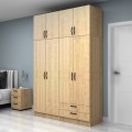 Vivian Megapap four doors melamine wardrobe in oak color 160x51.8x240cm.