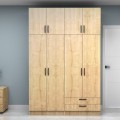 Vivian Megapap four doors melamine wardrobe in oak color 160x51.8x240cm.