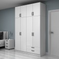 Vivian Megapap four doors melamine wardrobe in white color 160x51.8x240cm.