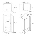 Vivian Megapap four doors melamine wardrobe in white color 160x51.8x240cm.
