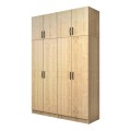 Vivian Megapap four doors melamine wardrobe with cabinet in oak color 160x51.8x240cm.