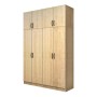Vivian Megapap four doors melamine wardrobe with cabinet in oak color 160x51.8x240cm.