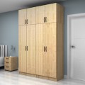 Vivian Megapap four doors melamine wardrobe with cabinet in oak color 160x51.8x240cm.