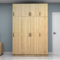 Vivian Megapap four doors melamine wardrobe with cabinet in oak color 160x51,8x240cm.