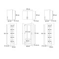 Vivian Megapap four doors melamine wardrobe with cabinet in oak color 160x51,8x240cm.