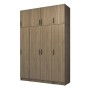 Vivian Megapap four doors melamine wardrobe with cabinet in walnut color 160x51,8x240cm.