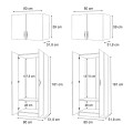 Vivian Megapap four doors melamine wardrobe with cabinet in white color 160x51.8x240cm.