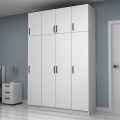 Vivian Megapap four doors melamine wardrobe with cabinet in white color 160x51,8x240cm.