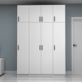 Vivian Megapap four doors melamine wardrobe with cabinet in white color 160x51,8x240cm.