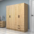 Vivian Megapap four doors melamine wardrobe in oak color 160x51.8x181cm.