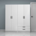 Vivian Megapap four doors melamine wardrobe in white color 160x51.8x181cm.